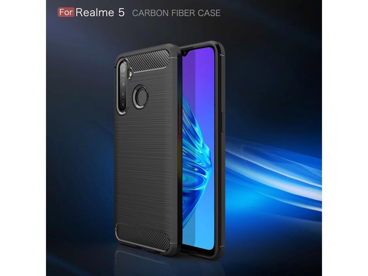 Actual product image Screenguard Realme 5 Cover Carbon Brushed Soft TPU (Realme 5)