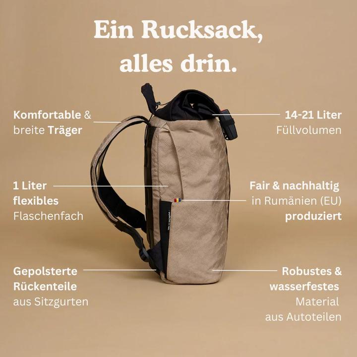 Actual product image Airpaq Roll top black - Grey roll Bina face 3.0 (21 l)