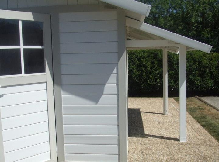 Actual product image Grosfillex canopy for plastic shed, 119 x 222 x 188 cm, grey-white