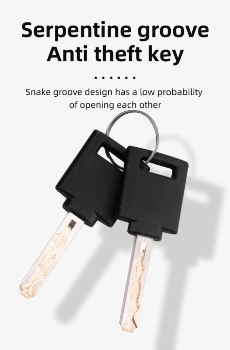Actual product image Rockbros 3230002001 bicycle lock with combination and key - black (95 cm)