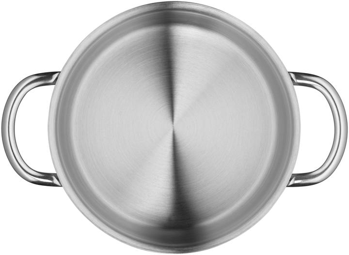 Produktbild WMF Kochtopf Bratentopf Induktion 14cm klein Metalldeckel 0,9l Mini Edelstahl (14 cm, Bräter + Schmortopf, Kochtopf, Edelstahl)