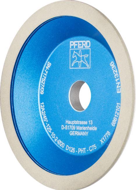 Actual product image Pferd Diamond grinding wheel Resin 12A2/45° PHT 178 mm D126 (medium) Dry grinding (C 75)