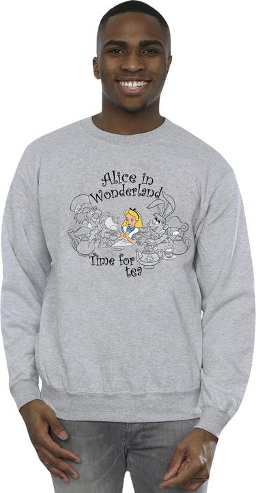 Actual product image Disney Mens Alice In Wonderland Time For Tea Sweatshirt (L)