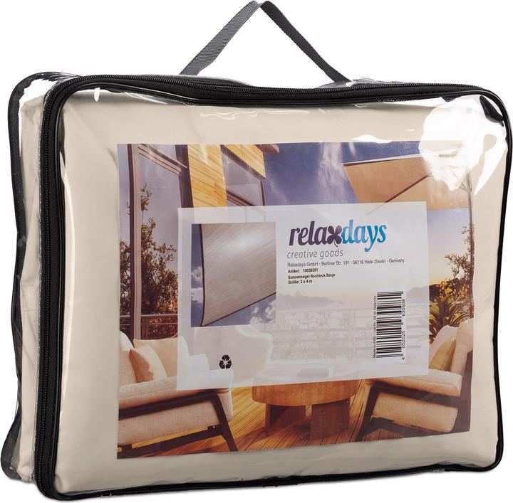 Actual product image Relaxdays Sonnensegel (400 x 200 x 0.5 cm)