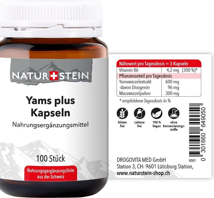 Actual product image Naturstein Yams Plus (100 Piece, Capsules, 149 g)