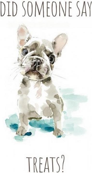 Actual product image Universal Textiles Printer Did Someone Say Treats? French Bulldog (40 x 30 cm)