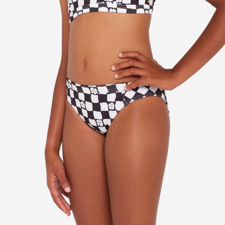 Actual product image Olaian Bikini-Hose Surfen Mädchen Alma Hao schwarz/weiss (140)