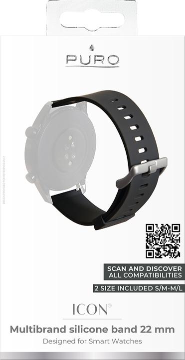 Actual product image Puro Smartwatch strap universal, 22mm (S (22 mm, Silicone, Universal)