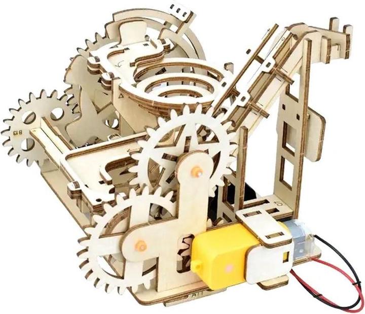 Image du produit The Toy Company 3D Holz Kugelbahn, Murmelbahn Puzzle aus Holz, batteriebetrieben