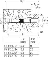 Immagine prodotto Fischer Ancora ad alte prestazioni R 88594 FH II 15/50 SK Acciaio zincato (25 pz.)