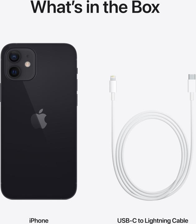 Productafbeelding Apple iPhone 12 (128 GB, Black, 6.10", SIM + eSIM, 12 Mpx, 5G)