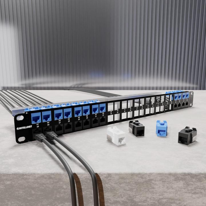 Produktbild Intellinet 48-Port Patchpanel, geschirmt und unbestückt, 1 HE