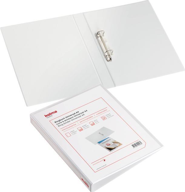 Immagine prodotto Kolma Raccoglitore ad anelli Vario A4 2 anelli altezza di riempimento 3,5 cm bianco (A4, 35 mm, 1 Pezzo/i)