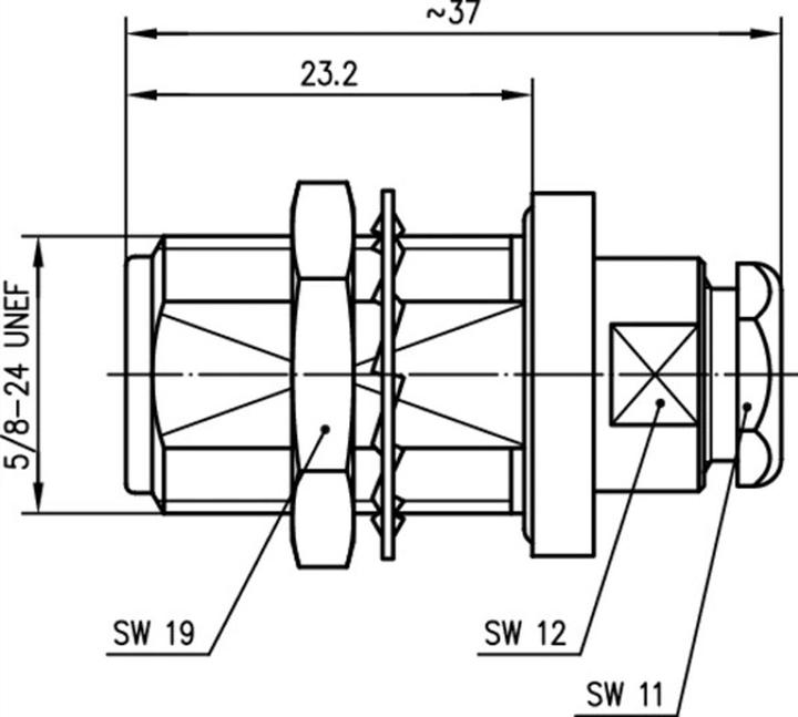 Produktbild Telegärtner N-Kabeleinbaubuchse G1, G5 Druckverschraubung IP 67, B06, Z10, G01 (RG-58 C/U), G05 (RG-223/U), RG-1