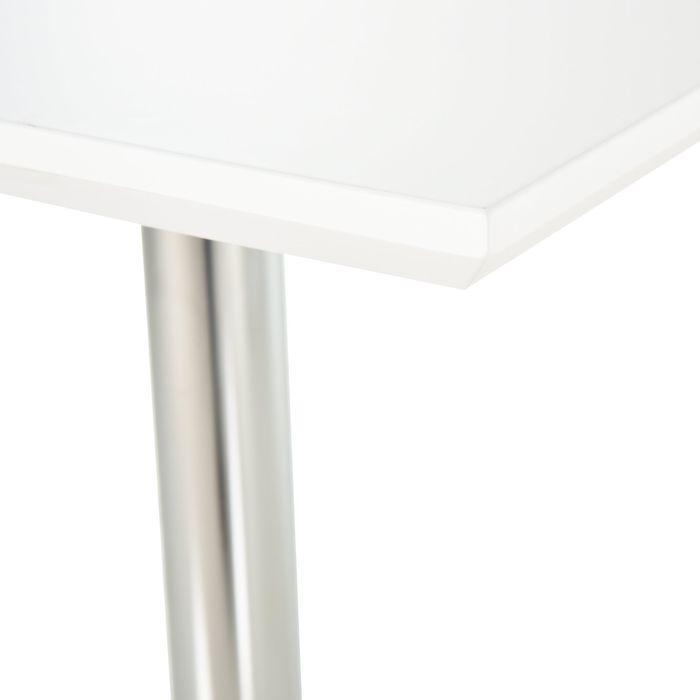 Image du produit Swisshandel24 Table haute, réglable en hauteur, carrée, acier blanc 60 x 60 x 71-92 cm