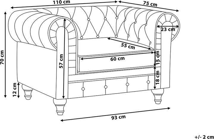 Actual product image Beliani Chesterfield