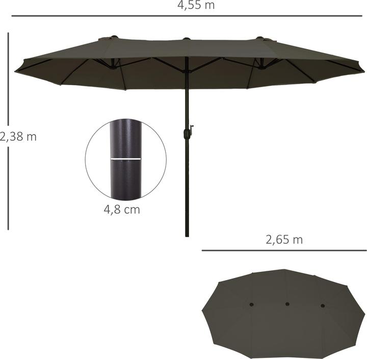Immagine prodotto Outsunny Ombrellone con manovella (2.70 m)