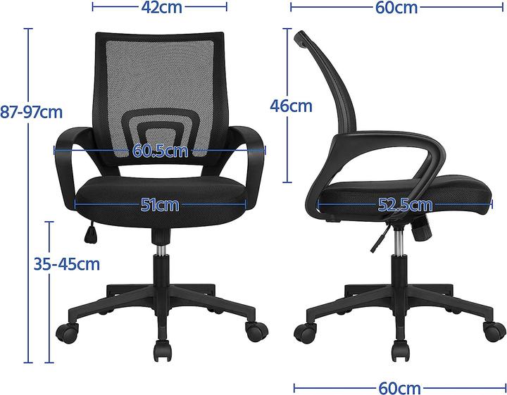 Actual product image Yaheetech Ergonomic Desk Chair, Black