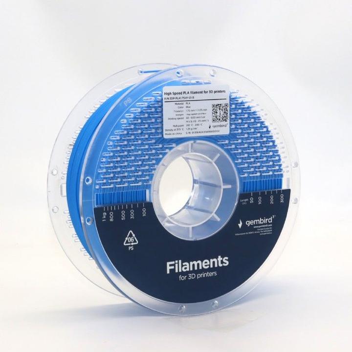 Actual product image Gembird High Speed PLA filament - Bl - 1.75mm - 1 kg (PLA, 1.75 mm, 1000 g, Blue)