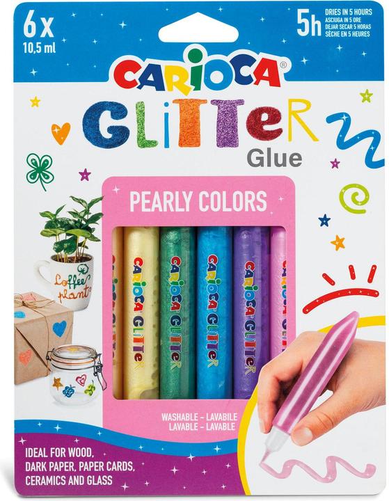 Image du produit Carioca Crayons à paillettes Glue Pearl 6 pièces, Multicolore (Multicolore, 6 x)