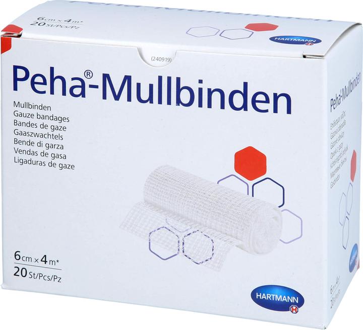 Produktbild Hartmann Peha-Mullbinde 6cmx4m, 20 St BIN