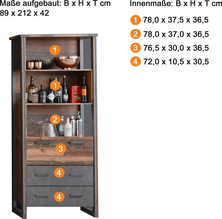 Image du produit Trendteam premier pilier (89 x 42 x 212 cm)