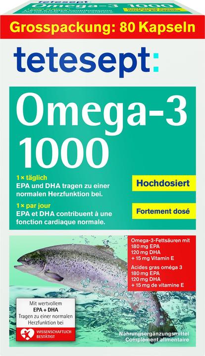 Actual product image Tetesept omega-3 (80 Piece, Capsules, 155 g)