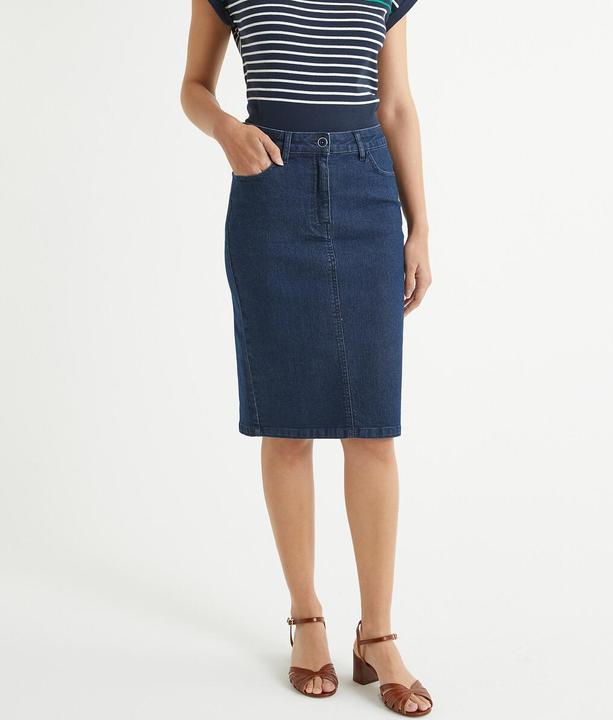Actual product image Anne Weyburn Stretch denim denim skirt (36)