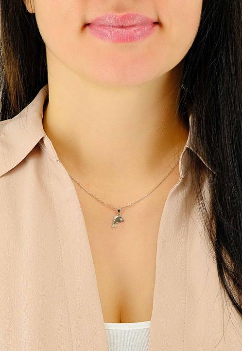 Actual product image Muau Pendant Dolphin white gold 750, 17x10mm (750/18K white gold)