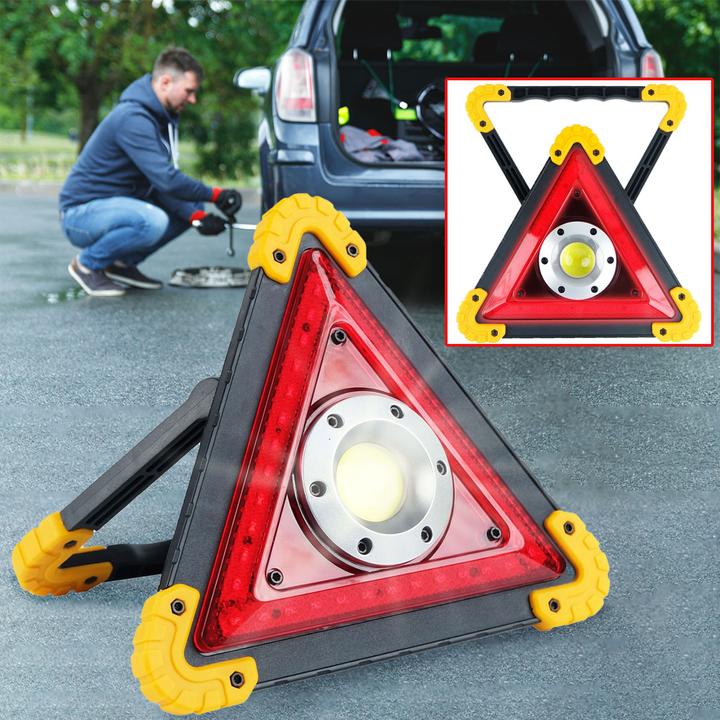 Actual product image ProPlus LED warning triangle with different light patterns