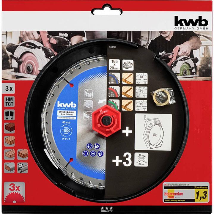 Actual product image kwb 584795 Circular saw blade set 165 x 16 mm 1 pc.