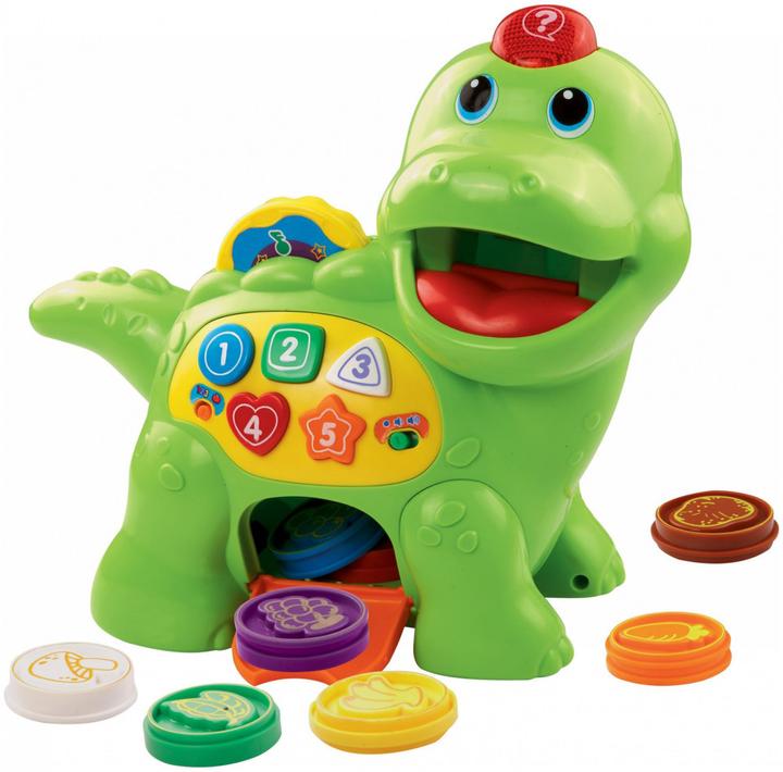 Actual product image VTech 157703 Baby Interactive Feed Me Dino | Musical Baby Toy with Numbers and Phrases (English Vers