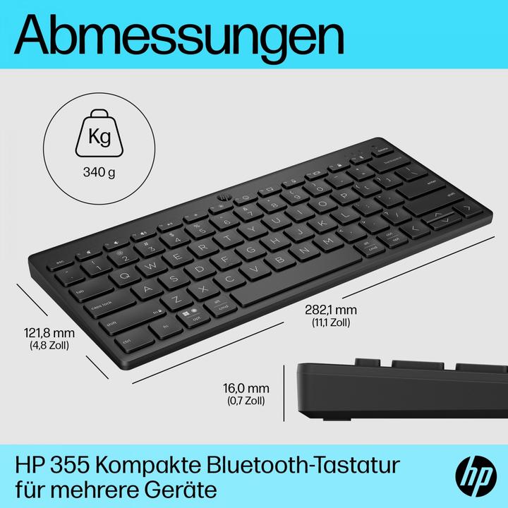 Productafbeelding HP 355 Compact Bluetooth-toetsenbord voor meerdere apparaten (NL, Draadloze)