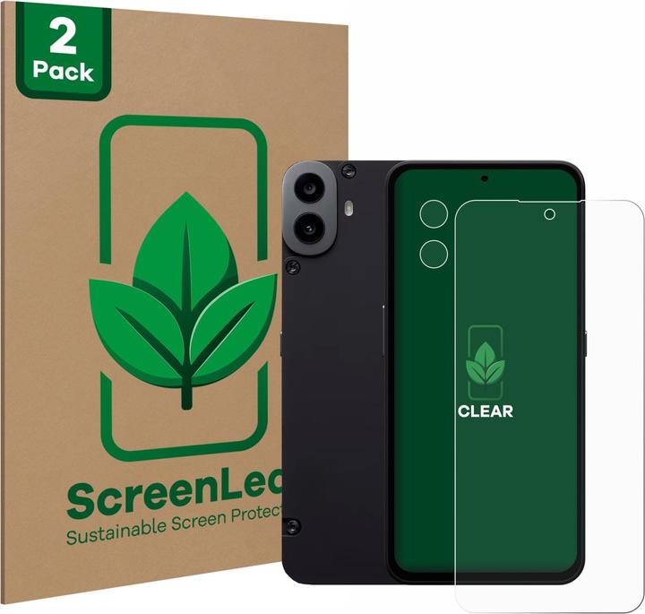 Actual product image ScreenLeaf Protective film sustainable screen protector screen protector film clear transparent (2 Piece, Nothing CMF Phone 1)