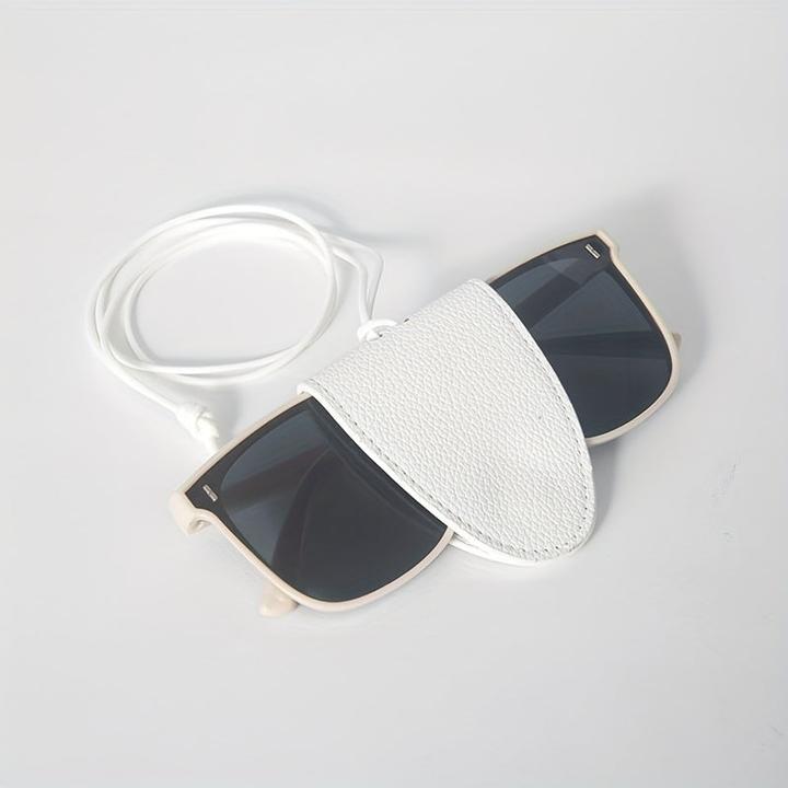 Only-Bags.Store PU Leder Brillenetui mit Nackenband - Tragbare magnetische Sonnenbrillenhalterung - Universal Fit