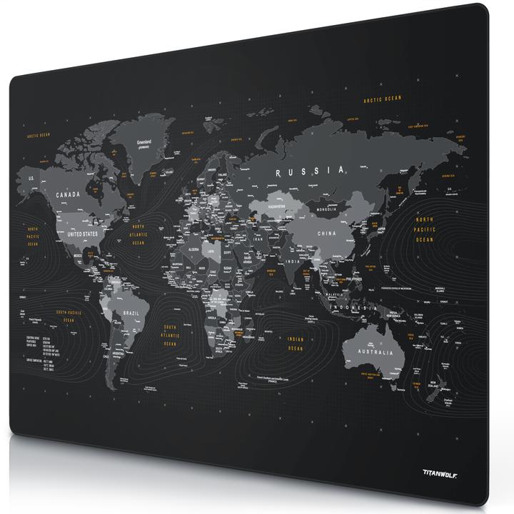 Produktbild Titanwolf Gaming Mauspad, XXXL Speed Mausmatte, Mousepad 1200 x 800 mm, Geschwindigkeit & Präzision, Weltkarte (XXL)