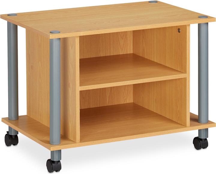 Image du produit Relaxdays Meuble TV sur rouettes et compartiments (60 x 40 x 45 cm)