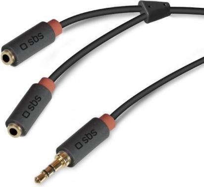 Immagine prodotto SBS Cavo audio stereo spina 3,5 mm con distributore di segnale per telefoni cellulari e smartphone (0.20 m, Connettore da 3,5 mm (AUX))