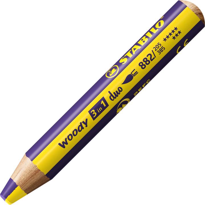 Actual product image STABILO Woody 3 In 1 Duo Yellow/Purple (Violet, Yellow, 1 x)