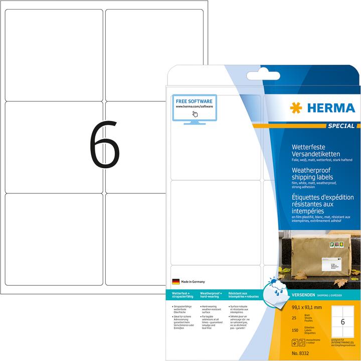 Actual product image HERMA Weatherproof shipping labels A4