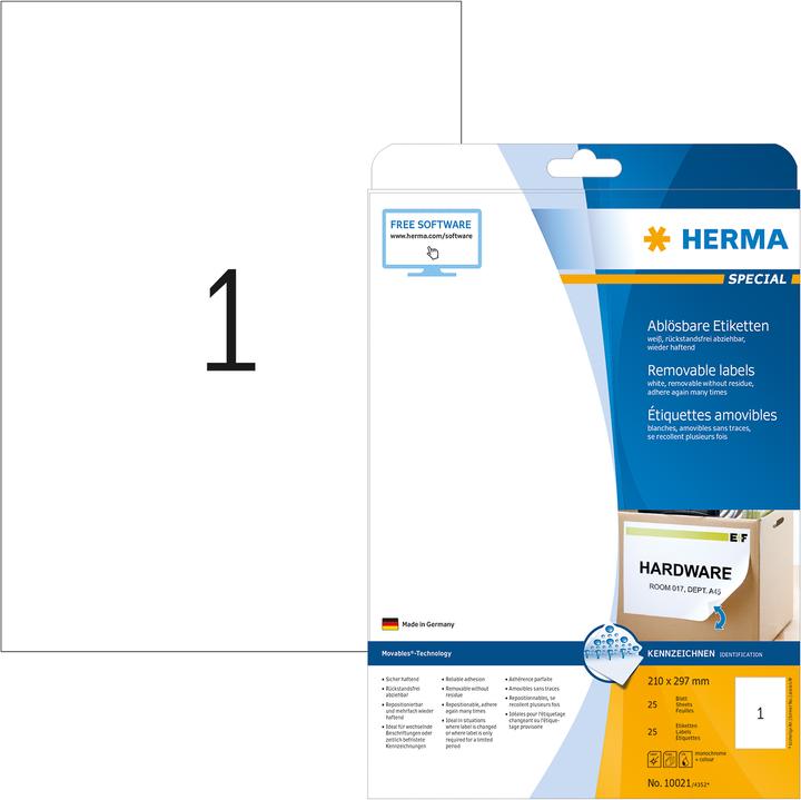 Produktbild HERMA Ablösbare Etiketten A4