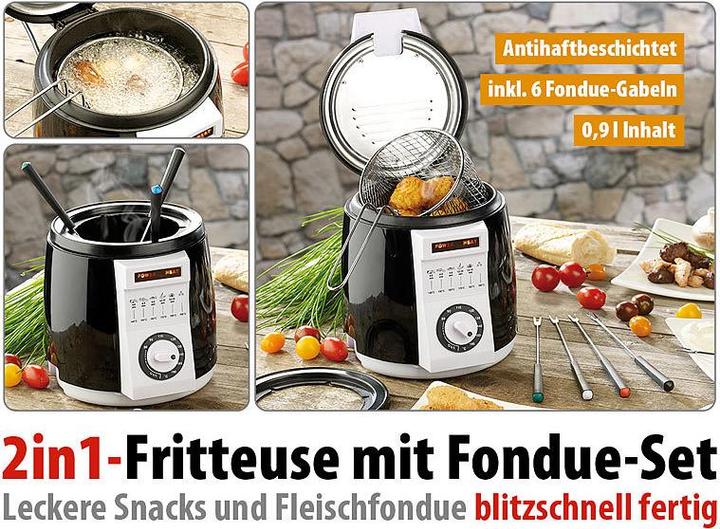 Image du produit Rosenstein & Söhne Friteuse de table compacte avec service à fondue