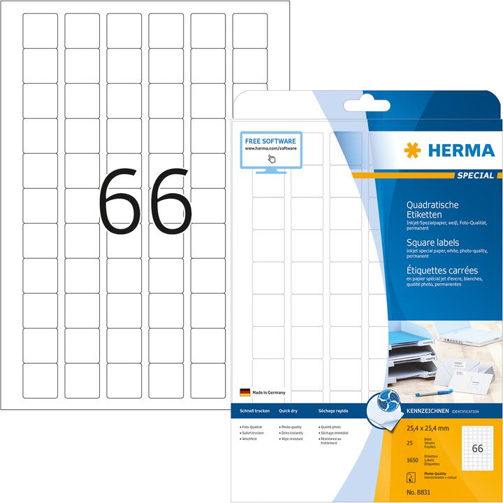 Actual product image HERMA Inkjet labels A4