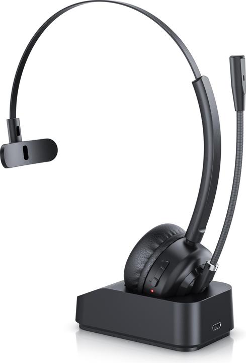 Actual product image CSL Wireless headset, Bluetooth headphones, microphone, charging station, noise cancel, multipoint, BT (Wireless, USB-A)