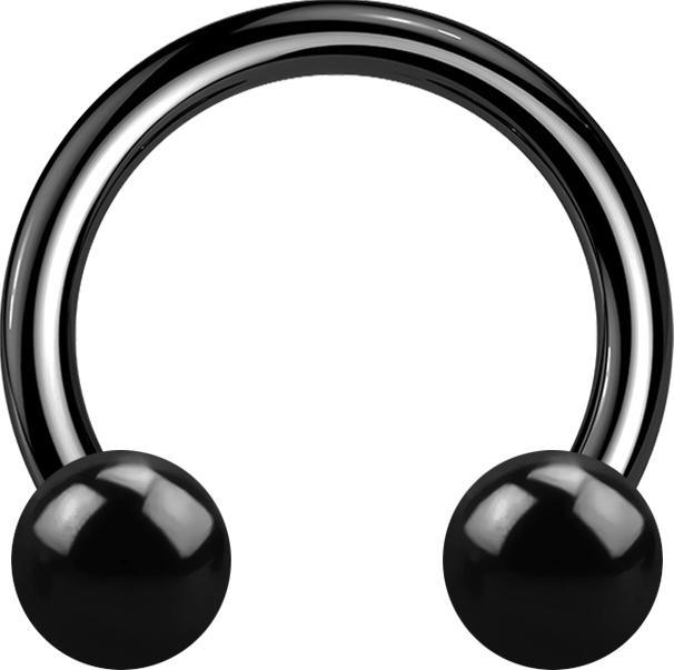 Immagine prodotto Star Piercing Micro Circular Barbell nero con due palline (senza ottone, Acciaio chirurgico 316L)