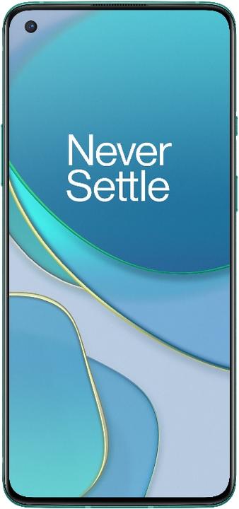 Produktbild OnePlus 8T (8GB) (128 GB, Aquamarine Green, 6.55", Dual SIM, 48 Mpx, 5G)