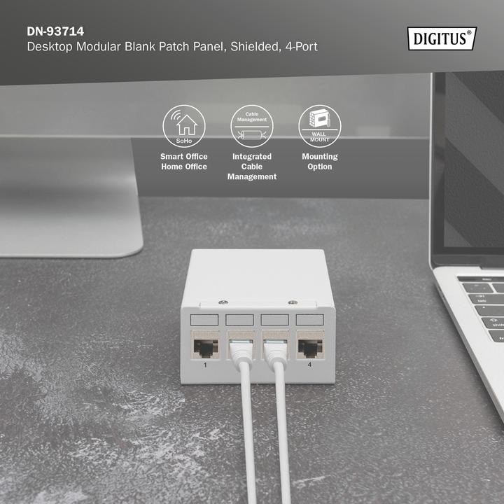 Produktbild Digitus Desktop Modular Patch Panel, geschirmt, 4-Port