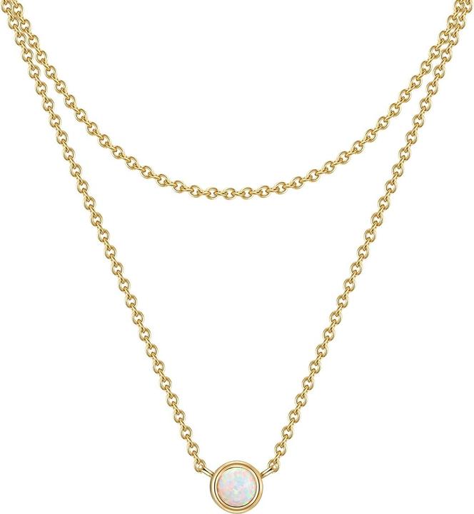 Glanzstücke München Damen Sterling Silber Opal (synth.) gelbgold 42,0/36,0 cm Basiskette + 5,0 cm Verläng - 30028 (Sterling Silber)