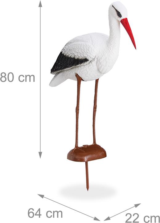Actual product image Relaxdays Garden figure stork