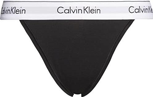 Calvin Klein Tanga femme taille haute avec stretch, Noir (Black), XS (XS)